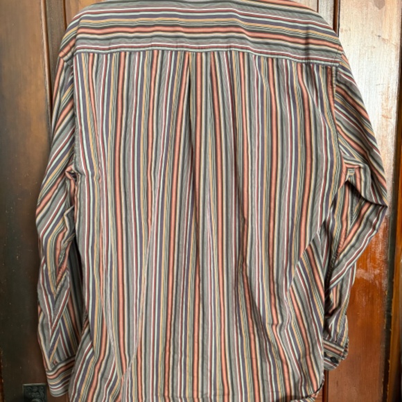 Alan Flusser striped multi-colored button down shirt L - Picture 2 of 4